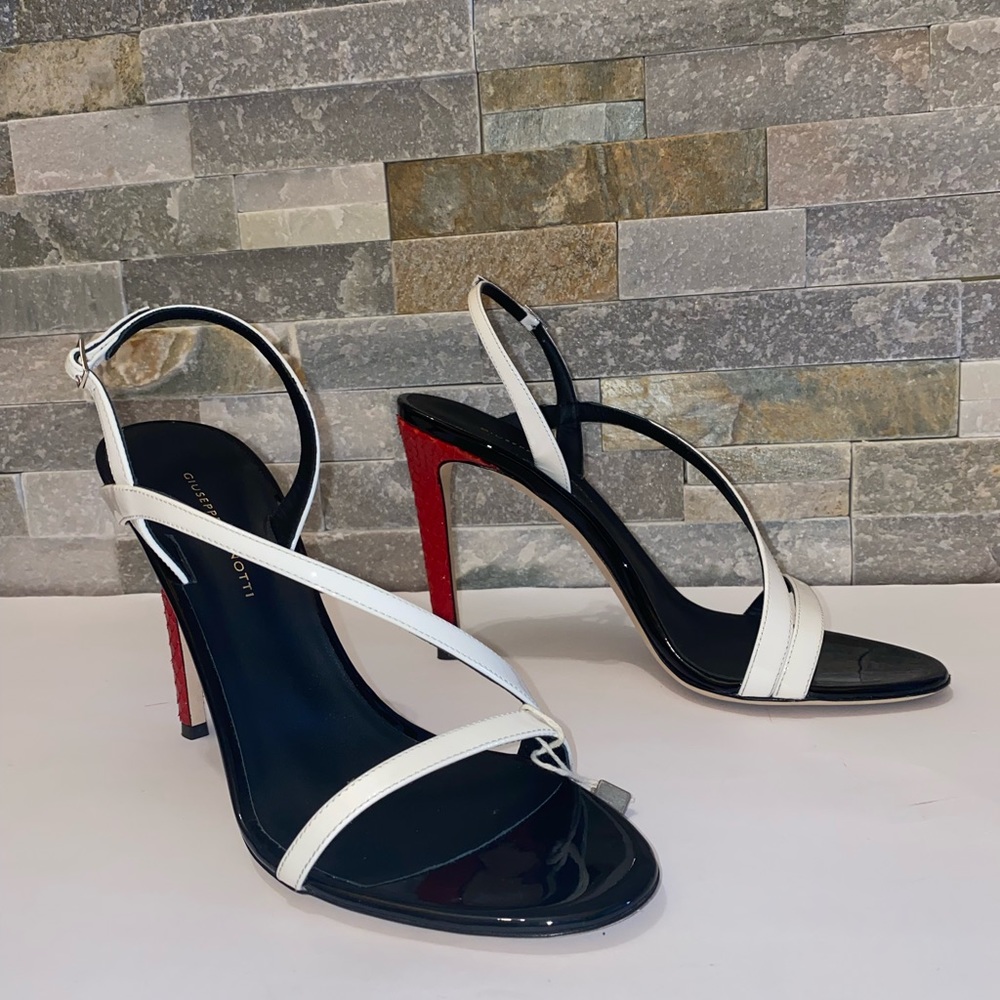 Giuseppe Zanotti Polina Snake-Effect & Patent Leather Slingbacks